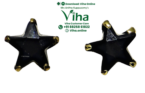 Black Sapphire Studs - 7 mm