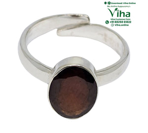 Gomedha Ring Silver Adjustable