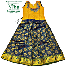 Readymade Pavadai Set With Sleeves / Lehenga Set  8 - 9 years