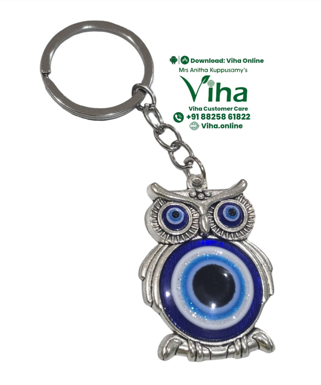 Evil Eye Owl Key Chain