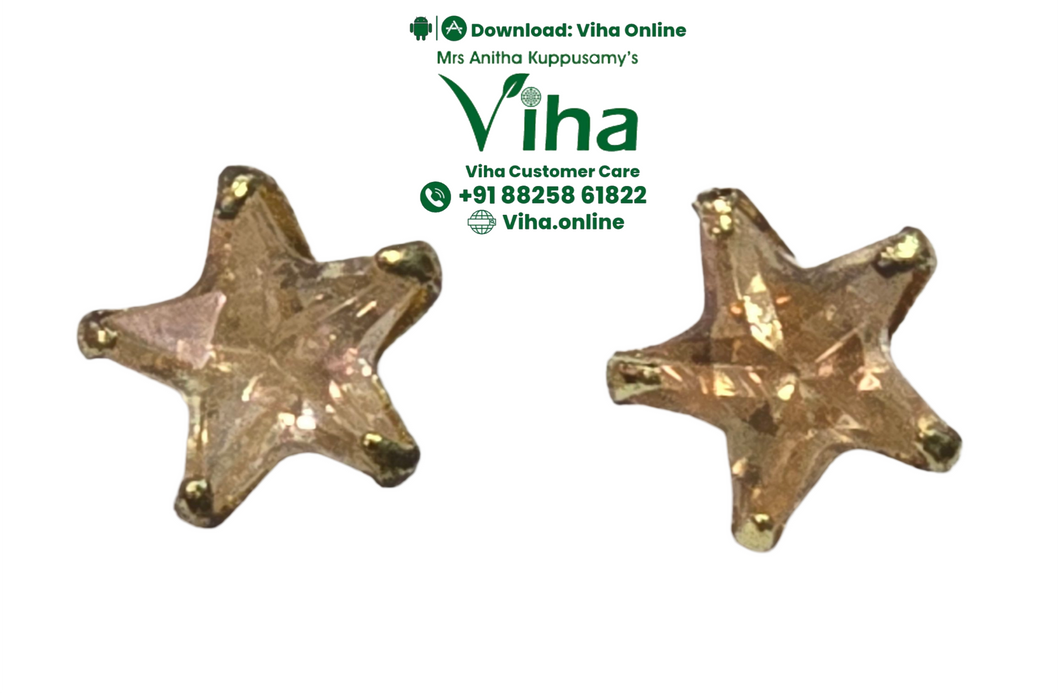 Peach Sapphire Stone Stud - 7 mm