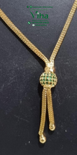 Impon Box Chain with Stone Pendant