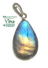 Natural Labradorite Silver Pendant