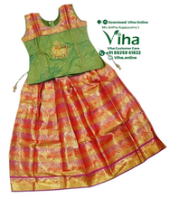 Readymade Pavadai Set With Sleeves / Lehenga Set - 10 to 11 Yrs
