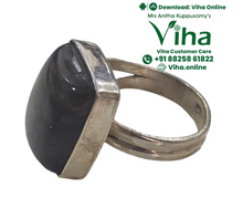 Natural Labradorite Unisex Silver Ring - Adjustable