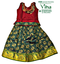 Readymade Pavadai Set With Sleeves / Lehenga Set - 3 to 4 years
