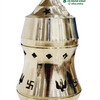 Karpoora lamp, tall pierced camphor burner with star and swastik cut-outs under a domed finial lid