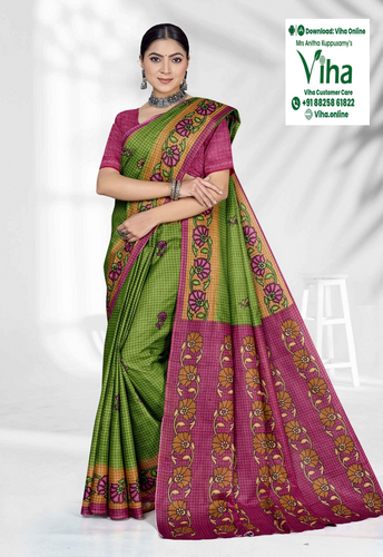 100% Pure Cotton Saree With Blouse