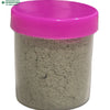 Cardamom Powder / Ilaichi Powder in a container with a pink lid