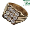 Impon Ring with White Stone, band with a clustered head of round clear stones