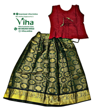Readymade Pavadai Set With Sleeves / Lehenga Set  8 - 9 years