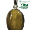 Tiger Eye Stone 925 Silver Pendant, an oval brown-and-yellow striped stone pendant with a silver-toned bail