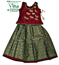 Readymade Pavadai Set With Sleeves / Lehenga Set - 4 to 5 Yrs
