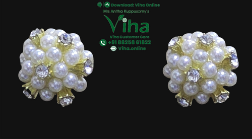 Trendy White Beads Stud