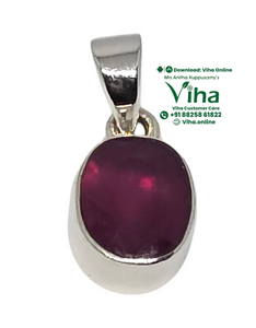 Silver Ruby Pendant - Natural