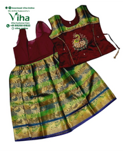 Readymade Pavadai Set With Sleeves / Lehenga Set - 3 to 4 years