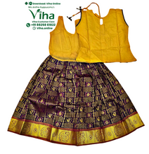 Readymade Pavadai Set With Sleeves / Lehenga Set - 4 to 5 Yrs