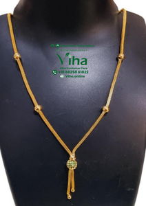 Impon Box Chain with Stone Pendant