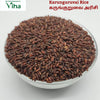 Karunguruvai Rice with reddish-brown grains in a glass bowl