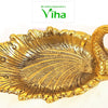 Golden Metal Duck Soap / Chocolates Holder, a gold-toned swan-shaped bowl featuring detailed feather engravings on its surface