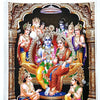 Ramar Pattabhishegam Photo - Big, the coronation of Rama in a carved arch, the court attending