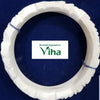 Sangu Valayal, white bangle with a carved ridged edge, tied with a blue thread