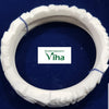 Sangu/ Conch Bangles - 2.5, two matte white carved bangles tied together with thin blue thread on dark blue fabric