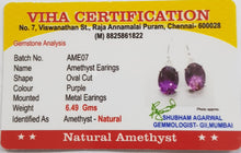 Amethyst Silver Hook Earing/ 6.49 grams