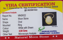 Silver Moon Stone Finger Ring/Size-16/4.64 Grams / மூன் ஸ்டோன் மோதிரம்
