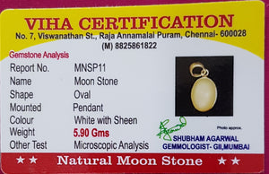 Silver Moon Stone Pendant/ 5.95 Grams/மூன் ஸ்டோன் பெண்டன்ட்
