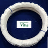 Sangu/ Conch Bangles - 2.3, two white matte-finished bangles with scalloped edges bound together by a thin blue thread on a blue background
