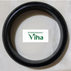 Karungali Wood Bangle, a single smooth black circular bangle with a rounded profile against a textured white fabric background