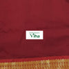Kalyani Cotton Silk Saree With Blouse (Inclusive Of All Taxes), dark red fabric with gold-toned patterned border