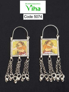 Ravi Varman Art Work Enamel Earrings
