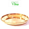 Copper Plate, a glossy gold-toned shallow round plate with a raised rim