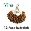 12 Face Rudraksh With Silver Cappings, a ridged bead held in a cap and loop