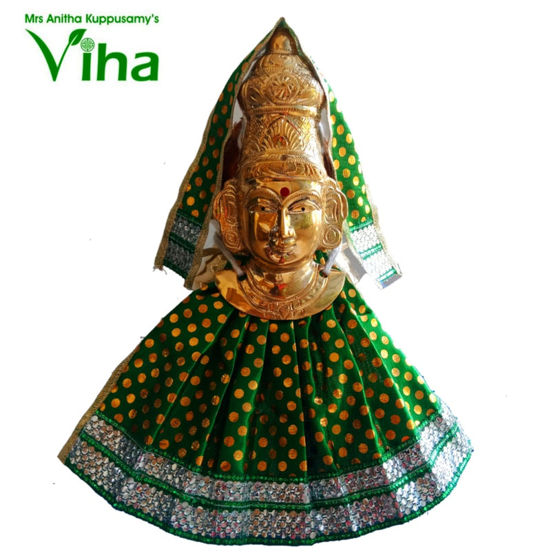 Kalasam With Mahalakshmi Face And Dress, idol dressing