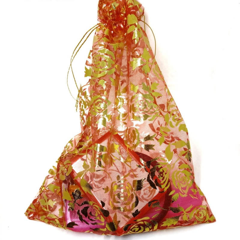 Thamboolam Bag Set, the bag and its contents laid side by side