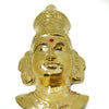 Ambal Face, a polished gold-toned metallic figurine head with a red dot on its forehead, detailed crown, and engraved facial features and necklaces