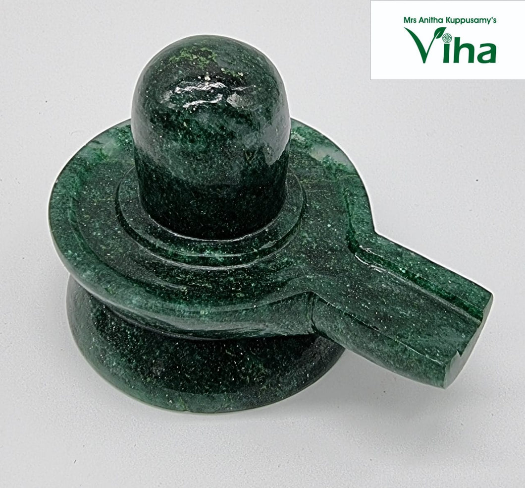 Green Jade Shivling - 255 g (Maragatha Lingam)