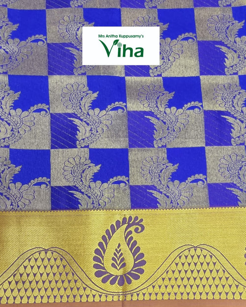 Silk Pavadai Set For 10 To 20 Years with floral motifs
