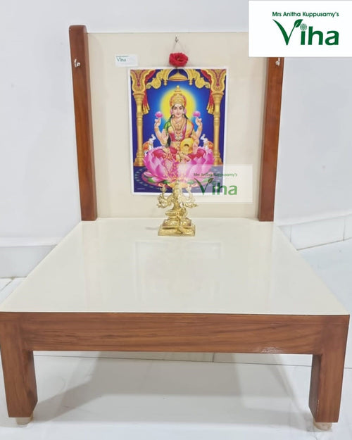 Wooden Water Proof Pooja Manai (low seat) in teak wood