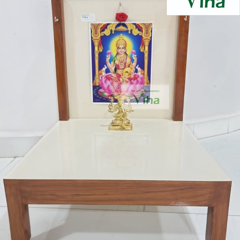 Wooden Water Proof Pooja Manai (low seat) in teak wood