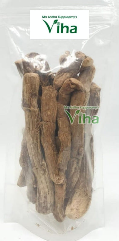 Vasambu (sweet flag) sticks, brown fibrous dried roots in a clear plastic pouch