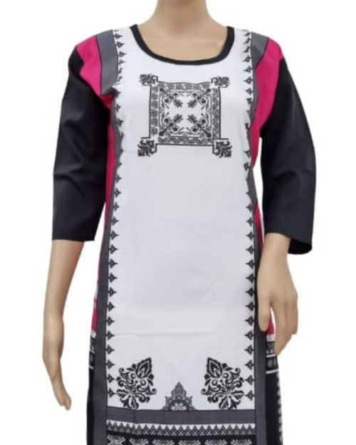 American Crepe Kurti Size - XL with scoop neckline and three-quarter sleeves