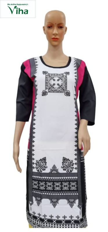 American Crepe Kurti Size - XL with scoop neckline and three-quarter sleeves