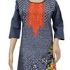 American Crepe Kurti Size - XL with scoop neckline and orange embroidered panel