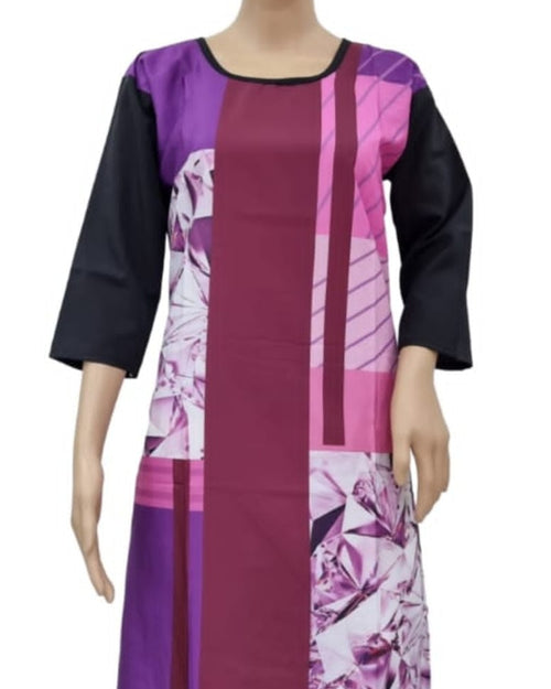 American Crepe Kurti Size - XL with round neckline and three-quarter sleeves