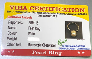 Pearl Silver Finger Ring 5.29 g - Adjustable - For Gents