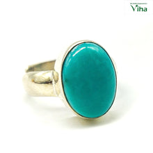 Turquoise Silver Ring - 6.13 g